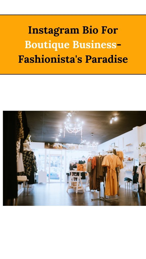 instagram bio for boutique business